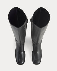 Leather Knee-High City Boot | Black