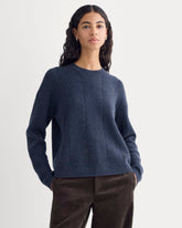 Cashmere Herringbone Sweater | Indigo
