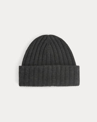 Chunky Ribbed Beanie | Heathered Soot