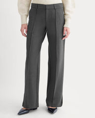 Dream Wide-Leg Trouser | Heathered Soot