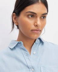 The Boxy Overshirt in Buttersoft | Chambray Blue