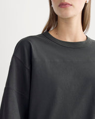 Oversized Varsity Tee in Essential Cotton | Washed Black