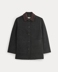 Italian Car Coat | Carbone/Black