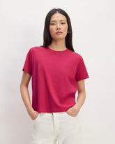 The Box-Cut Tee in Essential Cotton | Red Currant | No Pocket