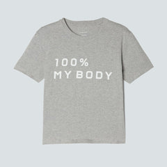 The 100% My Body Box-Cut Tee | Heathered Grey