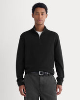 Cashmere Quarter Zip Sweater | Black