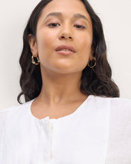 The Bib Shirt in Linen | White