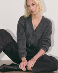 The Boxy Cardigan in Alpaca | Dark Charcoal