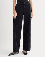 Corduroy Wide-Leg Trouser | Black