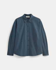 Lantern-Sleeve Shirt in Lightweight Cotton | Deep Lazuli Blue
