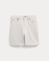 The A-Line Denim Short | White