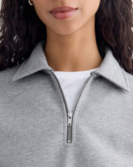 Luxe Fleece Zip Polo | Vintage Heather Grey