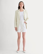 The A-Line Denim Short | White