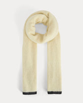 Plush Alpaca Scarf | Bone/ Black