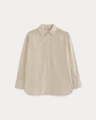 Oversized Shirt in Cotton-Silk Organza | Parchment