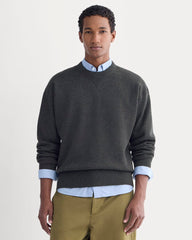 Luxe Merino Double-Knit Sweater | Heather Charcoal
