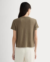 The Box-Cut Tee in Cotton Linen | Deep Taupe