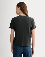 The Box-Cut Tee in Essential Cotton | Washed Black | Pocket