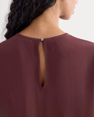 Dolman Top in Washable Silk | Deep Plum