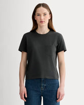 The Box-Cut Tee in Essential Cotton | Washed Black | Pocket