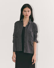 The Boxy Overshirt in Buttersoft | Graphite