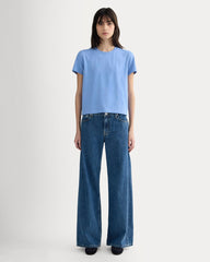 The Box-Cut Tee in Essential Cotton | Blue Opal | No Pocket