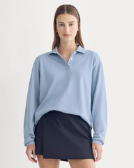 Oversized Pique Polo | Soft Blue
