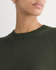The Boxy Sweater in Everyday Cotton | Dark Green