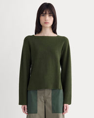 The Boatneck Top in Everyday Cotton | Dark Green