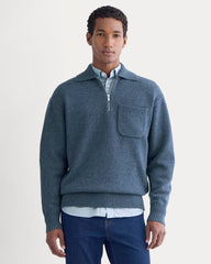 Luxe Merino Quarter-Zip Pullover | Heather Midnight Navy