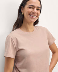 The Box-Cut Tee in Essential Cotton | Rose Smoke | No Pocket