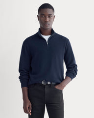 Cashmere Quarter Zip Sweater | Navy