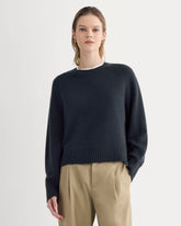 The Boxy Crew in Cashmere | Navy