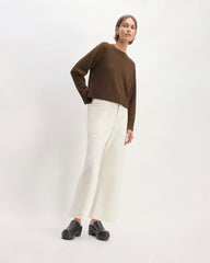 The Boxy Crew in Cashmere | Heather Cocoa
