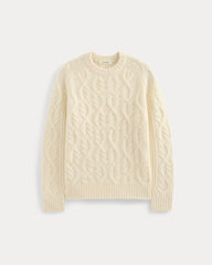 Cable Knit Crew in Luxe Merino | Bone