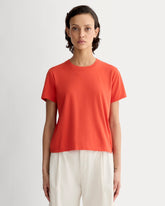 The Box-Cut Tee in Essential Cotton | Poppy Red | No Pocket