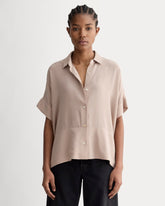 The Boxy Shirt in Washable Silk | Burnt Sugar