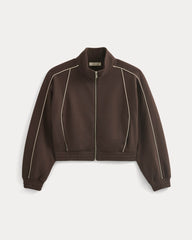 Luxe Fleece Track Jacket | Dark Chocolate