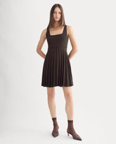 Drapey Crepe Mini Dress | Dark Chocolate