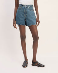 The A-Line Denim Short | Mid Blue