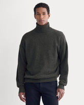 Luxe Merino Relaxed Turtleneck | Heathered Black