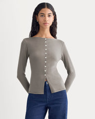 Button-Up Top in Butterluxe | Taupe