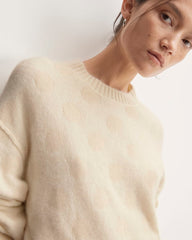 The Alpaca Polka Dot Oversized Crew | Snow / Canvas Polka Dot