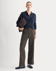 Lush Cashmere Cropped Polo Sweater | Starry Navy