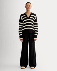 The Boxy Polo in Everyday Cotton | Black / Canvas