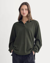 Oversized Pique Polo | Dark Green