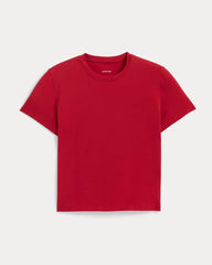 The Box-Cut Tee in Essential Cotton | Berry Red | No Pocket