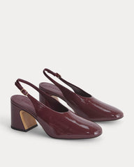 Curved Slingback Heel | Burgundy