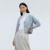 The Alpaca V-Neck Cropped Cardigan | Mist