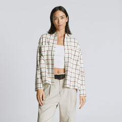 The Boxy Flannel | Seafoam / Tobacco Brown Plaid